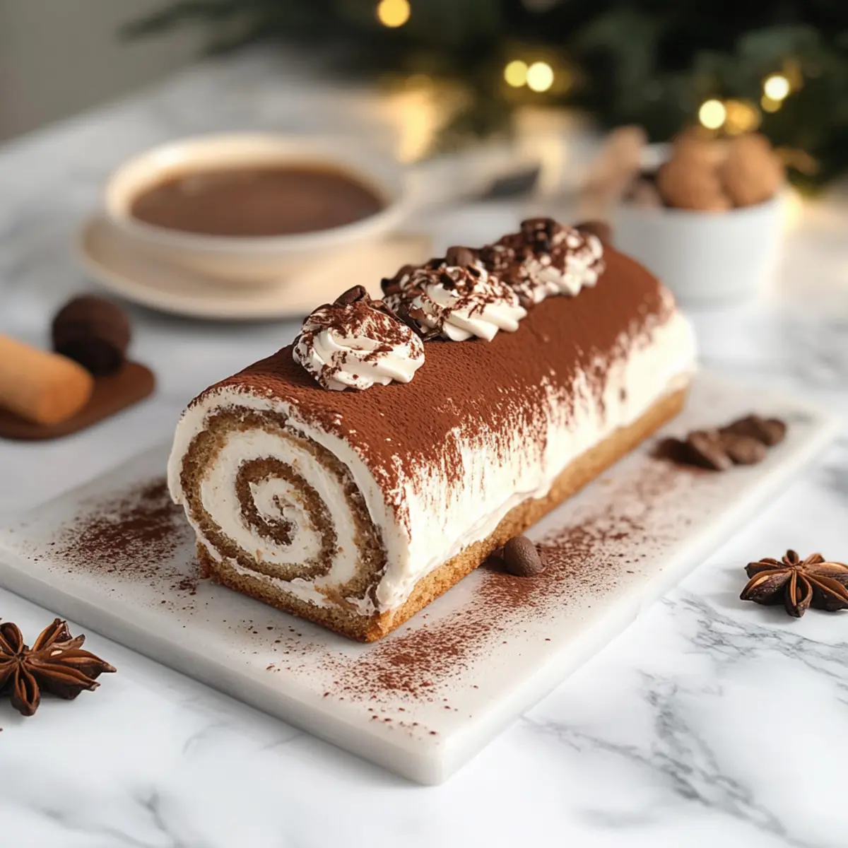 Gourmet Tiramisu Yule Log Cake