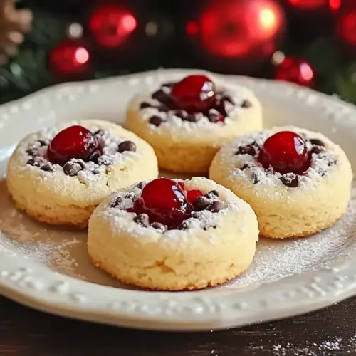 Christmas Maraschino Cherry Shortbread Cookies