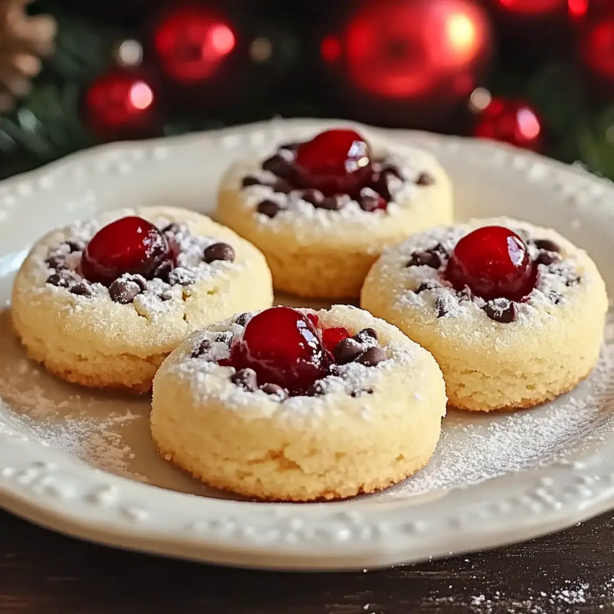 Christmas Maraschino Cherry Shortbread Cookies