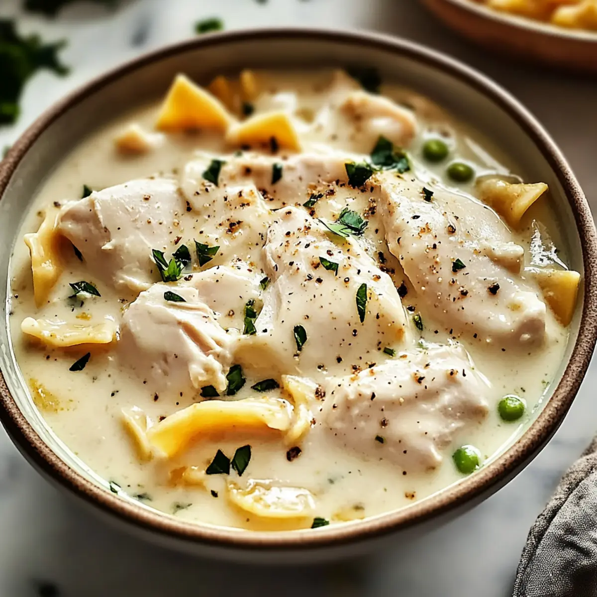 White Chicken Lasagna Soup