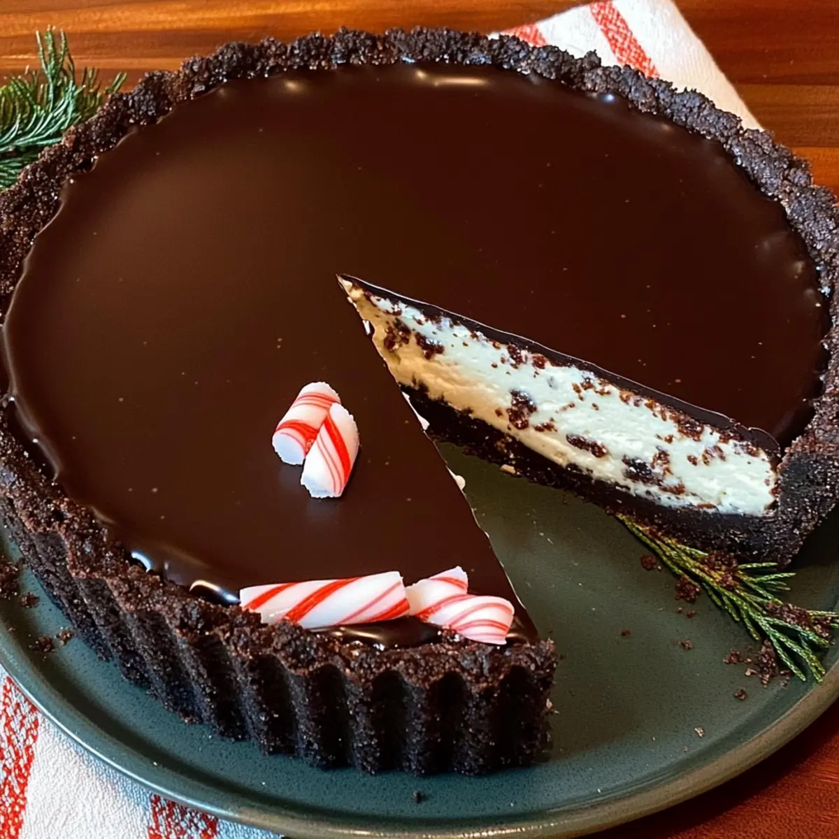 Dark Chocolate Peppermint Mousse Tart