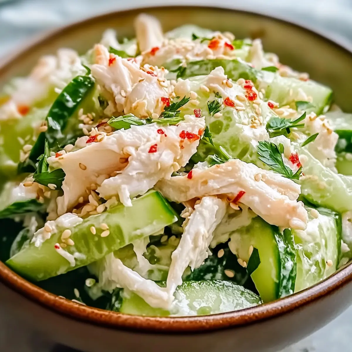Cucumber Salad with Crab Meat Delight