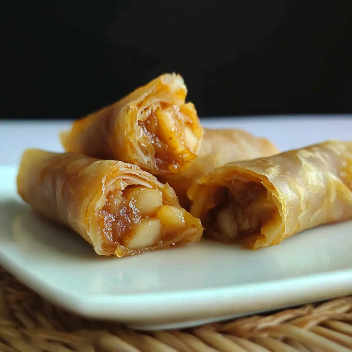 Baked Apple Pie Rice Paper Rolls