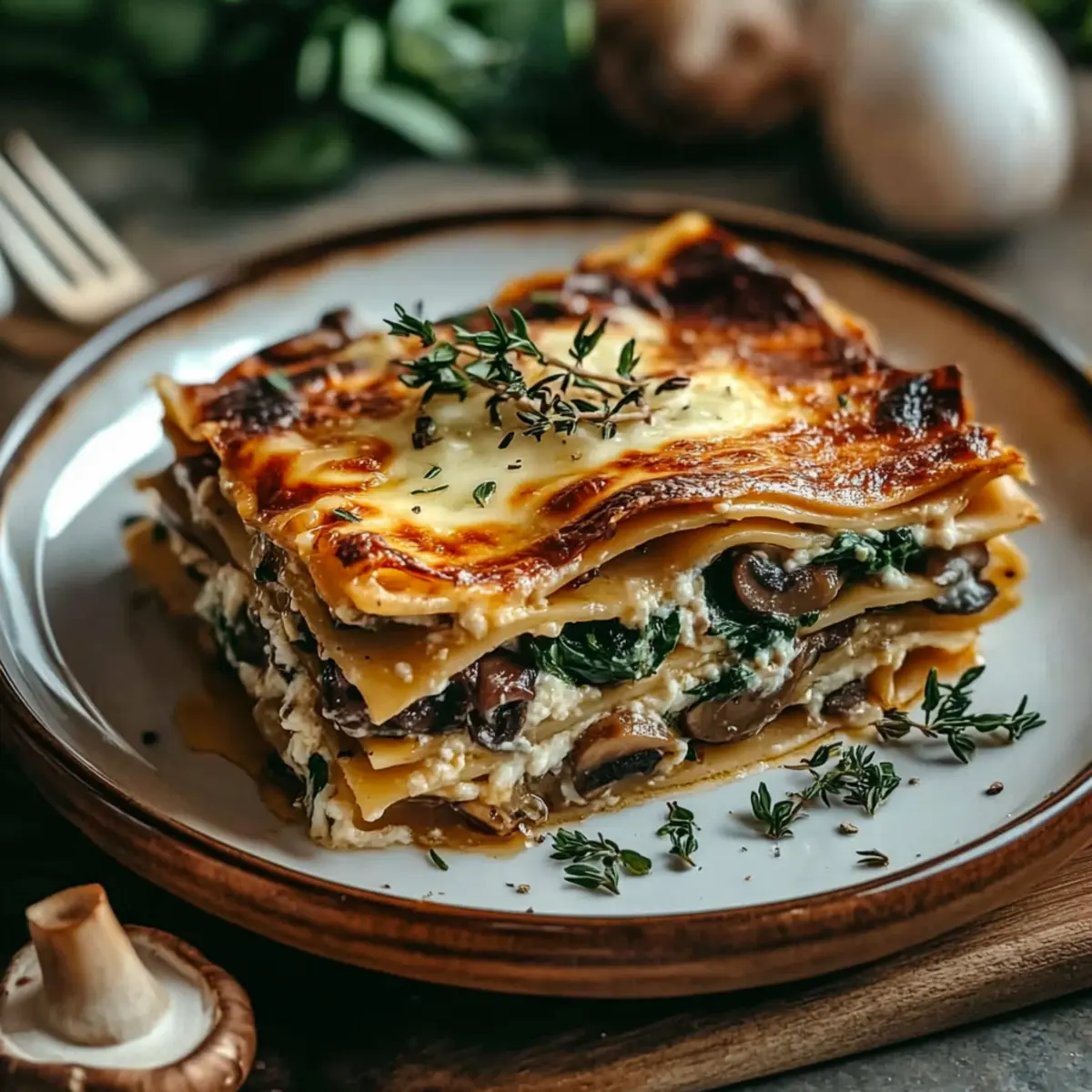 Mushroom And Spinach Lasagna