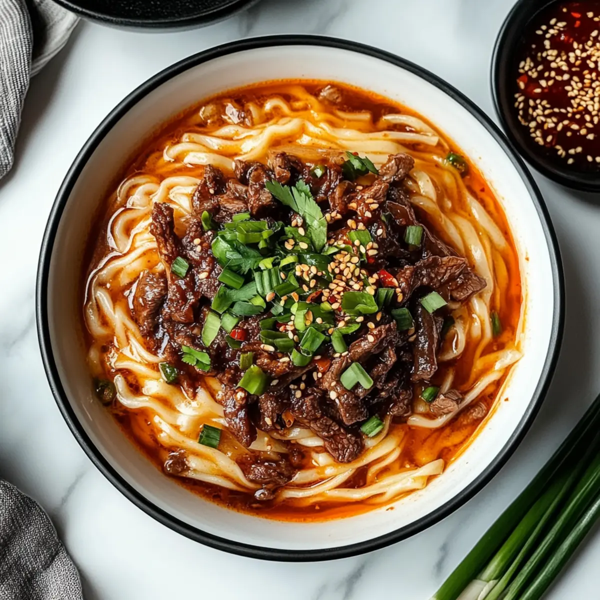 Spicy Korean Gochujang Beef Noodles