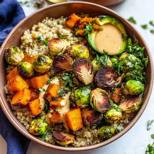 Quinoa Power Bowls with Maple Chipotle Brussels
