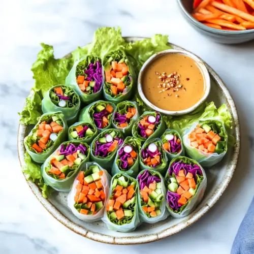 Vegetable Spring Rolls with Peanut Sauce