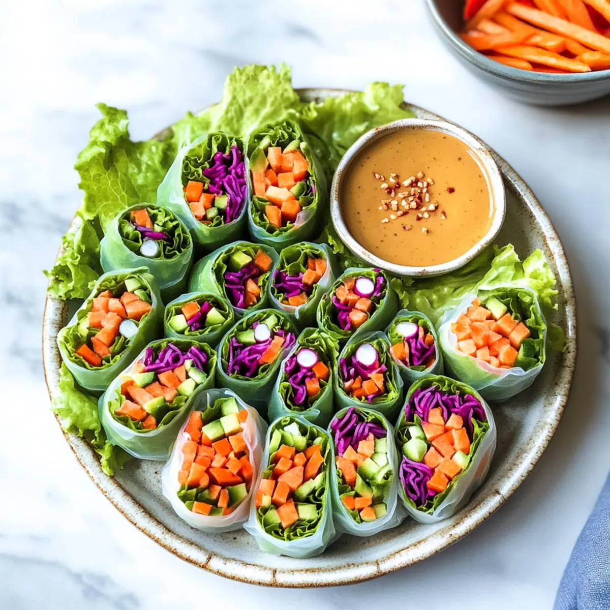 Vegetable Spring Rolls with Peanut Sauce