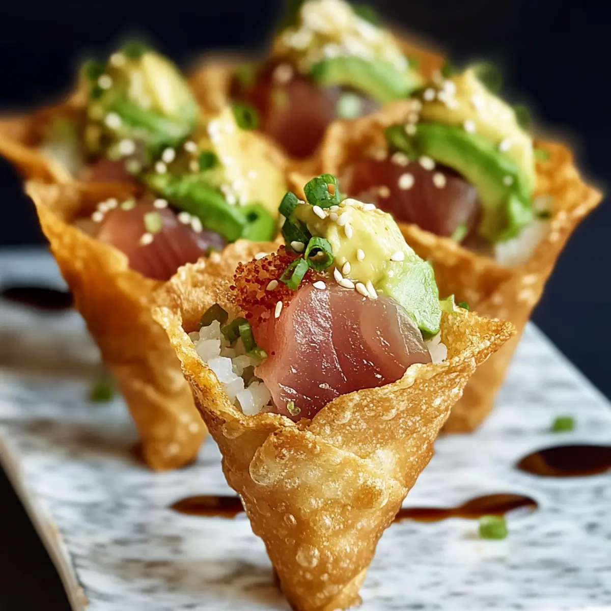 Creative Sushi Wonton Cones