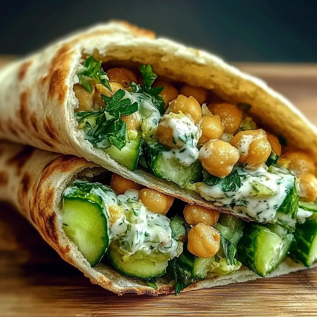 Cucumber Chickpea Pita Pockets