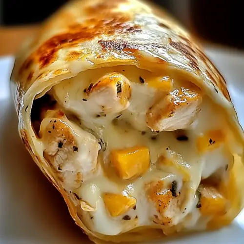 Cheesy Garlic Chicken Wraps