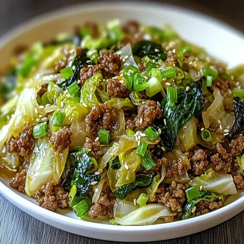 Chinese Ground Beef and Cabbage Stir-Fry