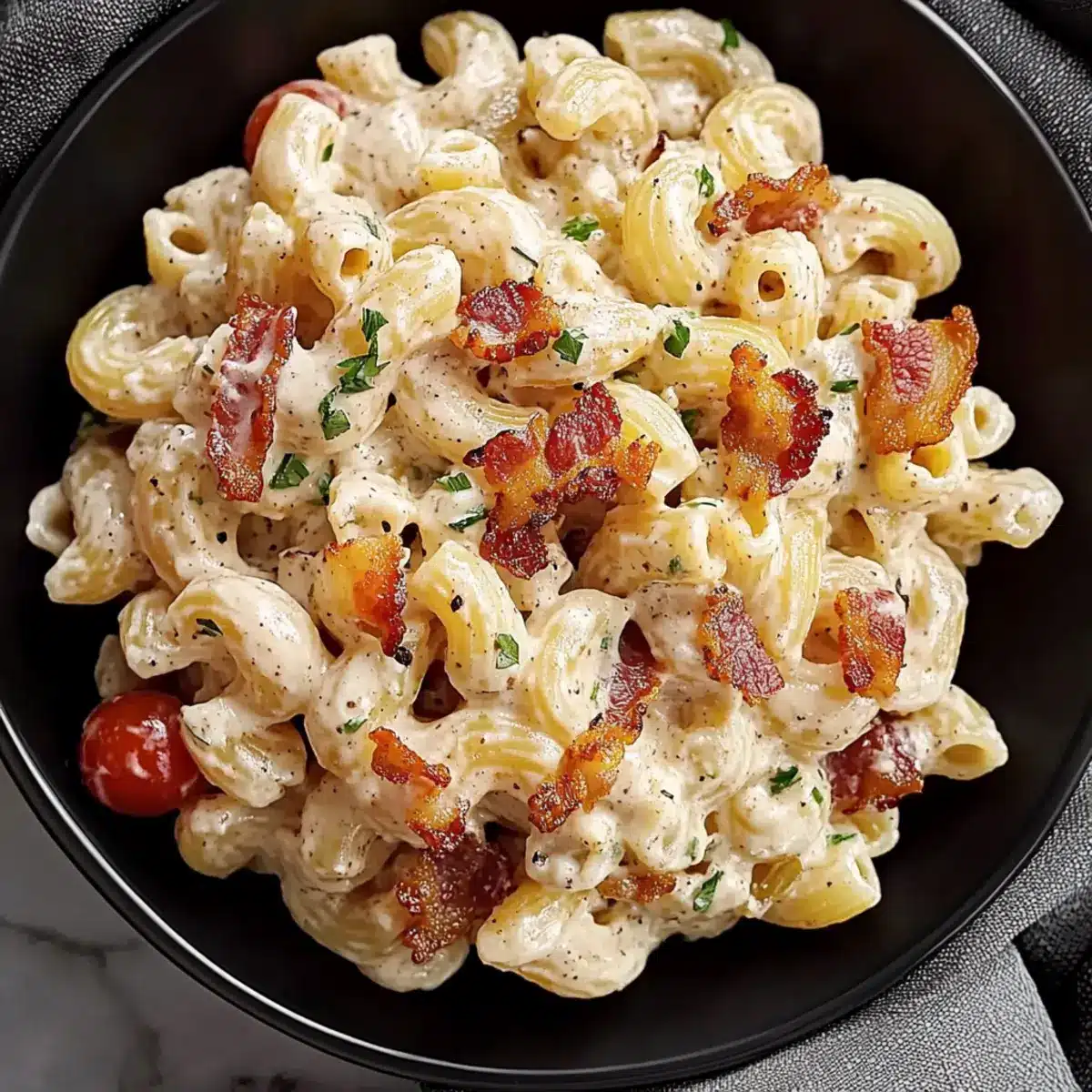 Creamy Bacon Cheddar Ranch Pasta