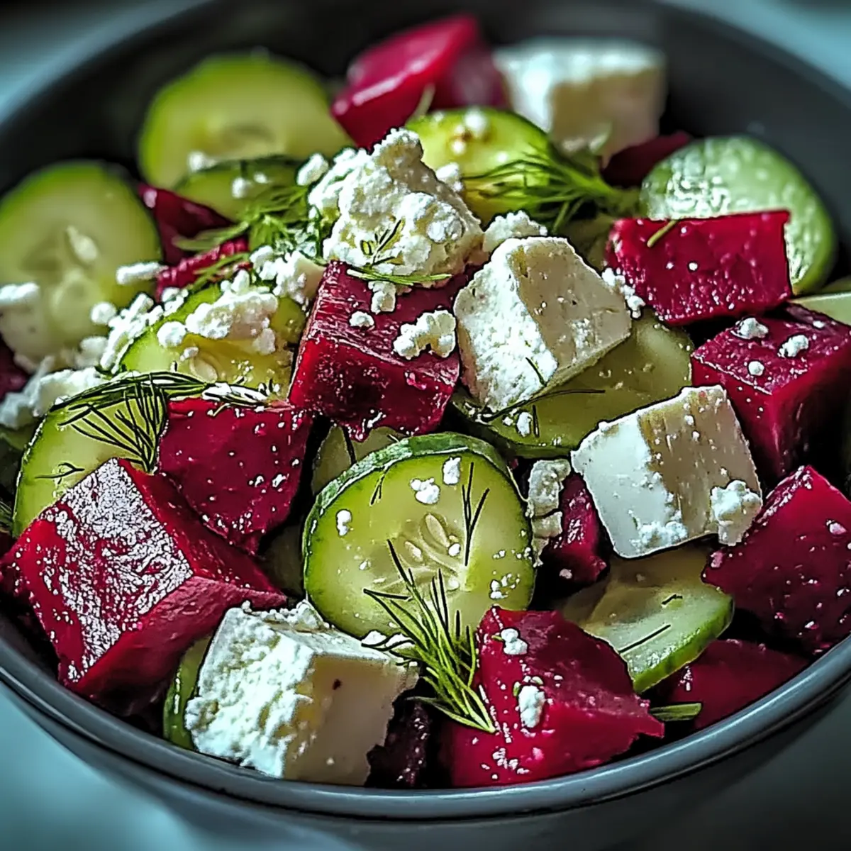 Vibrant Beet Salad with Feta and Cucumbers