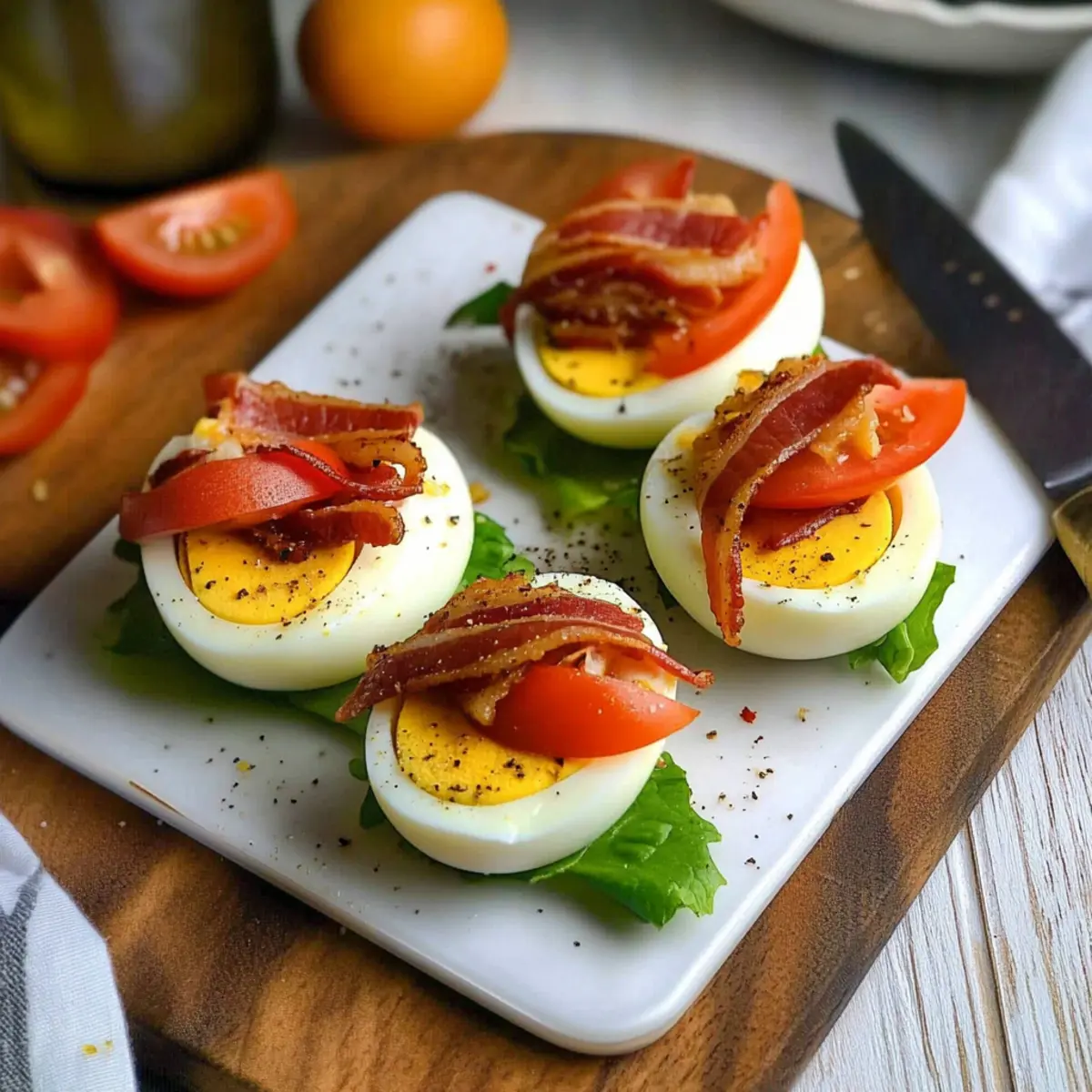 Hard Boiled Egg BLT Bites