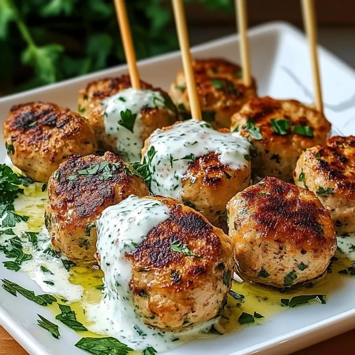 Chicken Kofta Garlic Yogurt Sauce