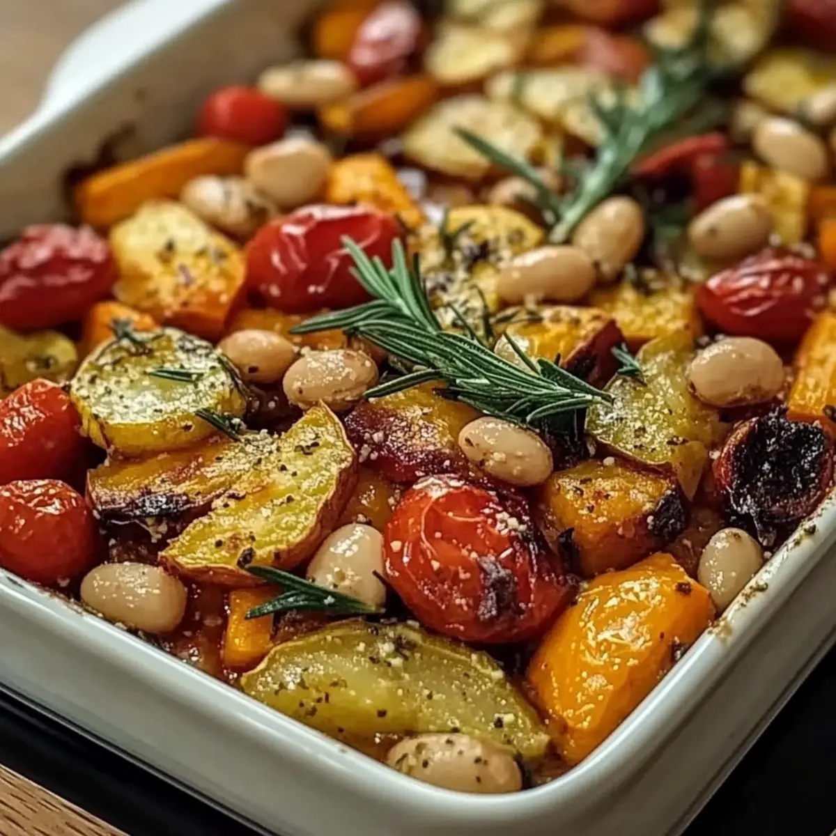 Rustic Roasted Vegetable Bake with Cannellini Beans