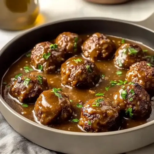 Easy Ground Beef Meatballs and Gravy