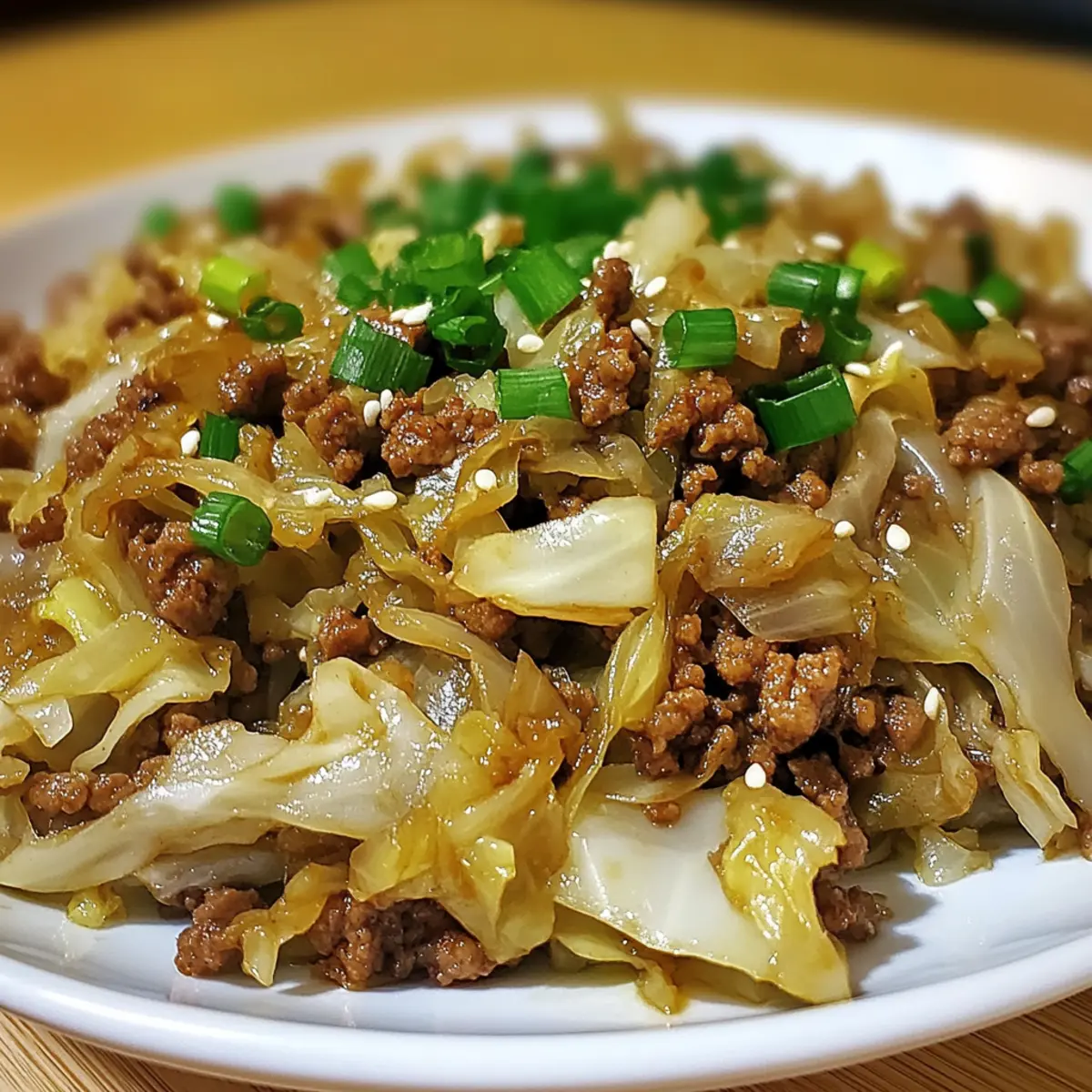 Low-Carb Mongolian Ground Beef and Cabbage