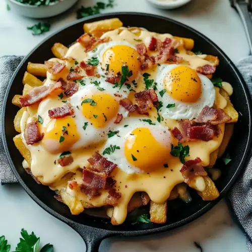 Breakfast Poutine with Hollandaise Sauce