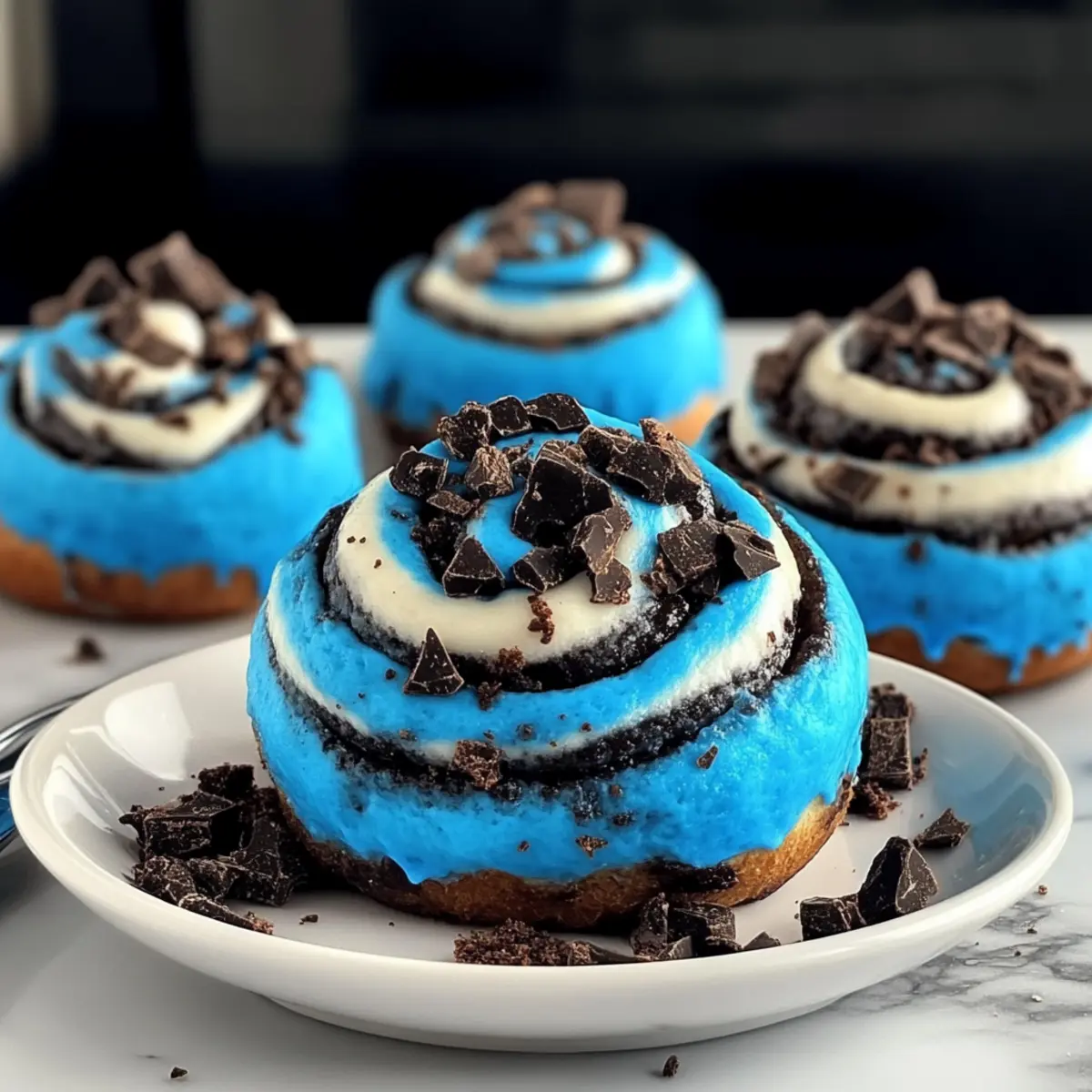 Cookie Monster Cinnamon Rolls