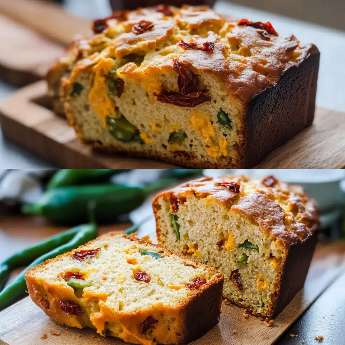 Sundried Tomato Jalapeño Cheddar Beer Bread