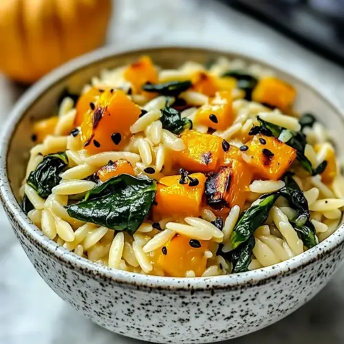 Creamy Orzo with Roasted Butternut Squash and Spinach