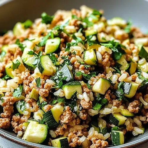 Ground Chicken Zucchini Rice Skillet