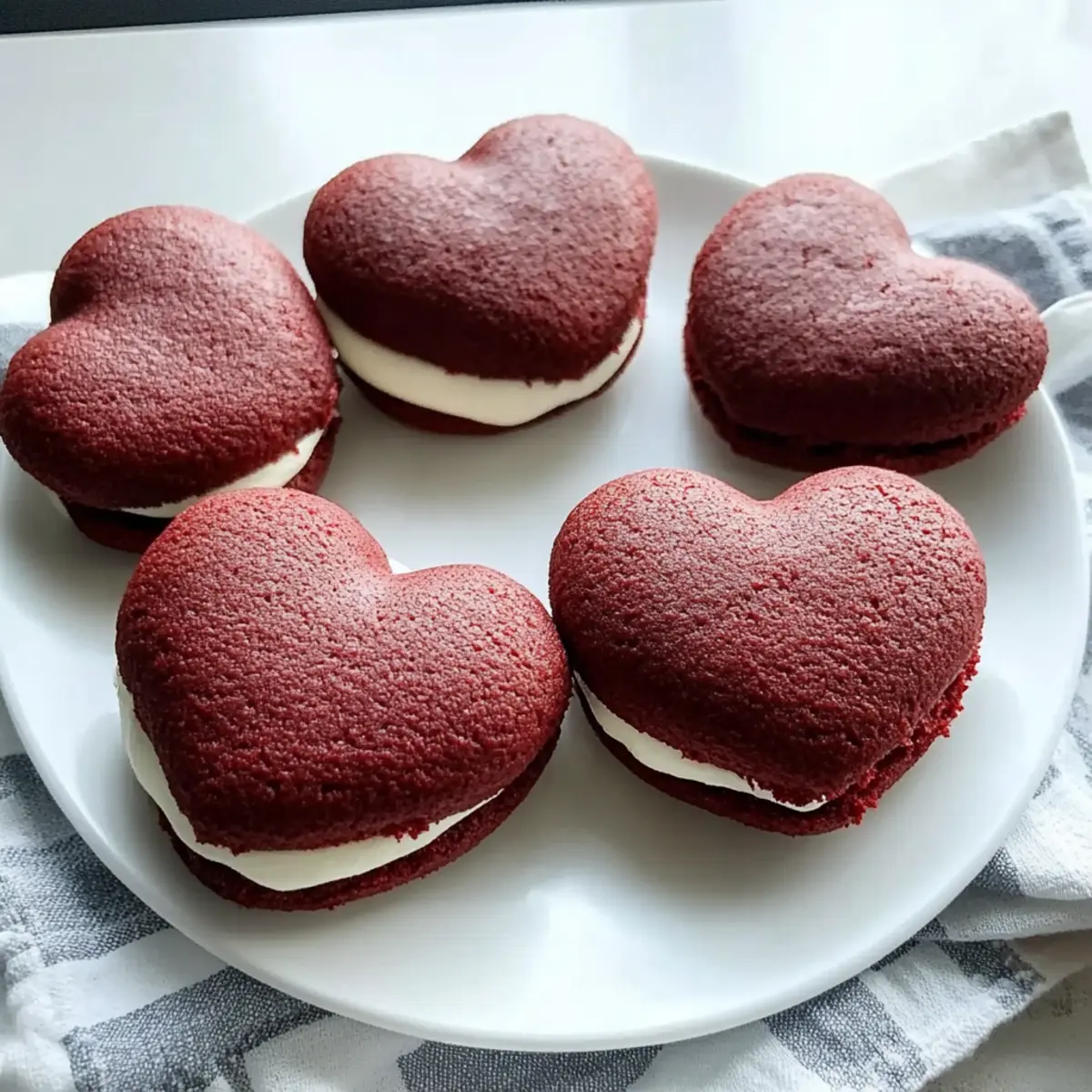 Heart-Shaped Red Velvet Whoopie Pies