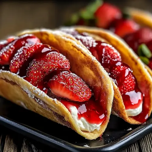 Strawberry Cheesecake Dessert Tacos