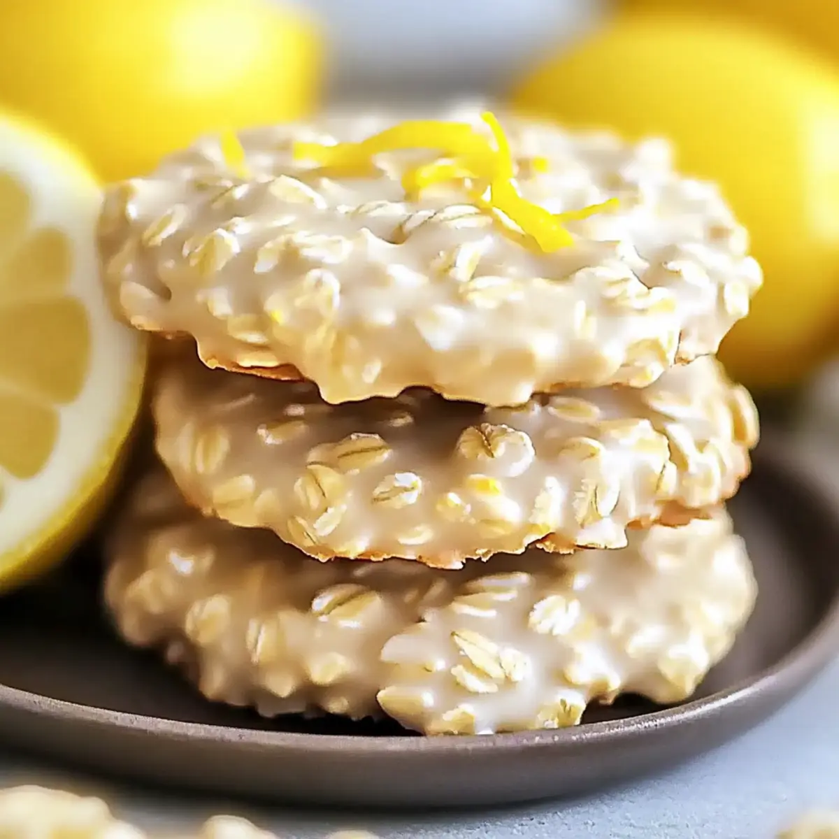 Lemon Oatmeal No-Bake Cookies