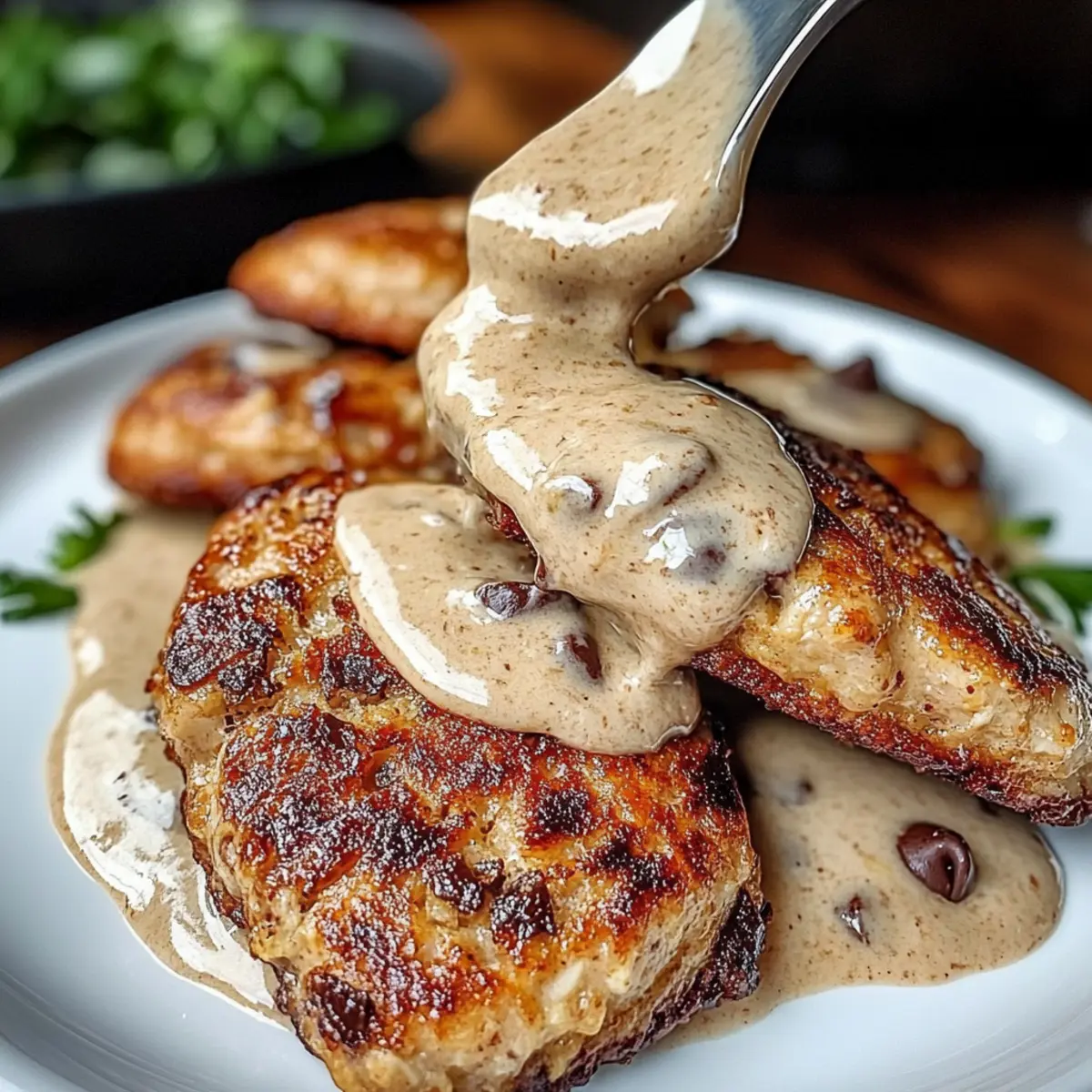 Tuna Steaks with Creamy Garlic Sauce & Salad