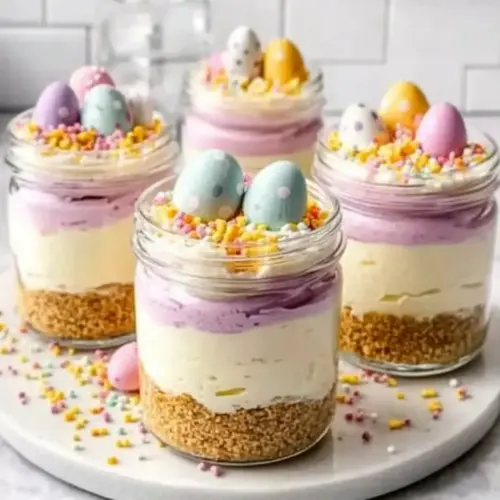 Mini Easter Cheesecake Jars