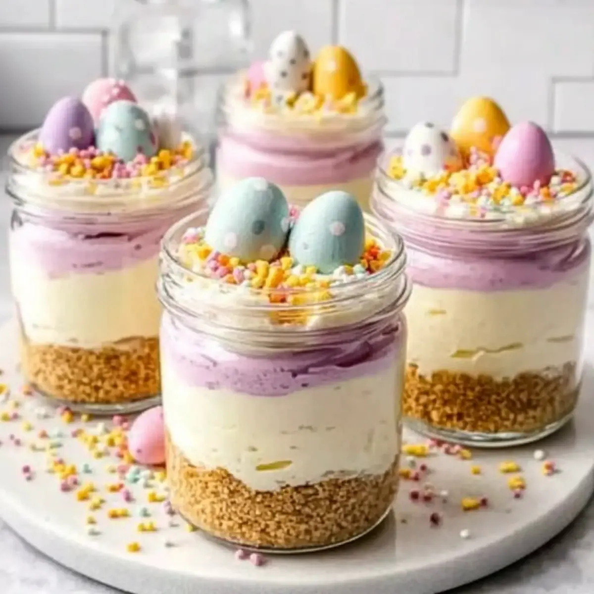 Mini Easter Cheesecake Jars