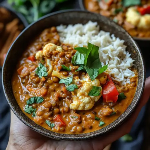 Roasted Cauliflower Lentil Curry