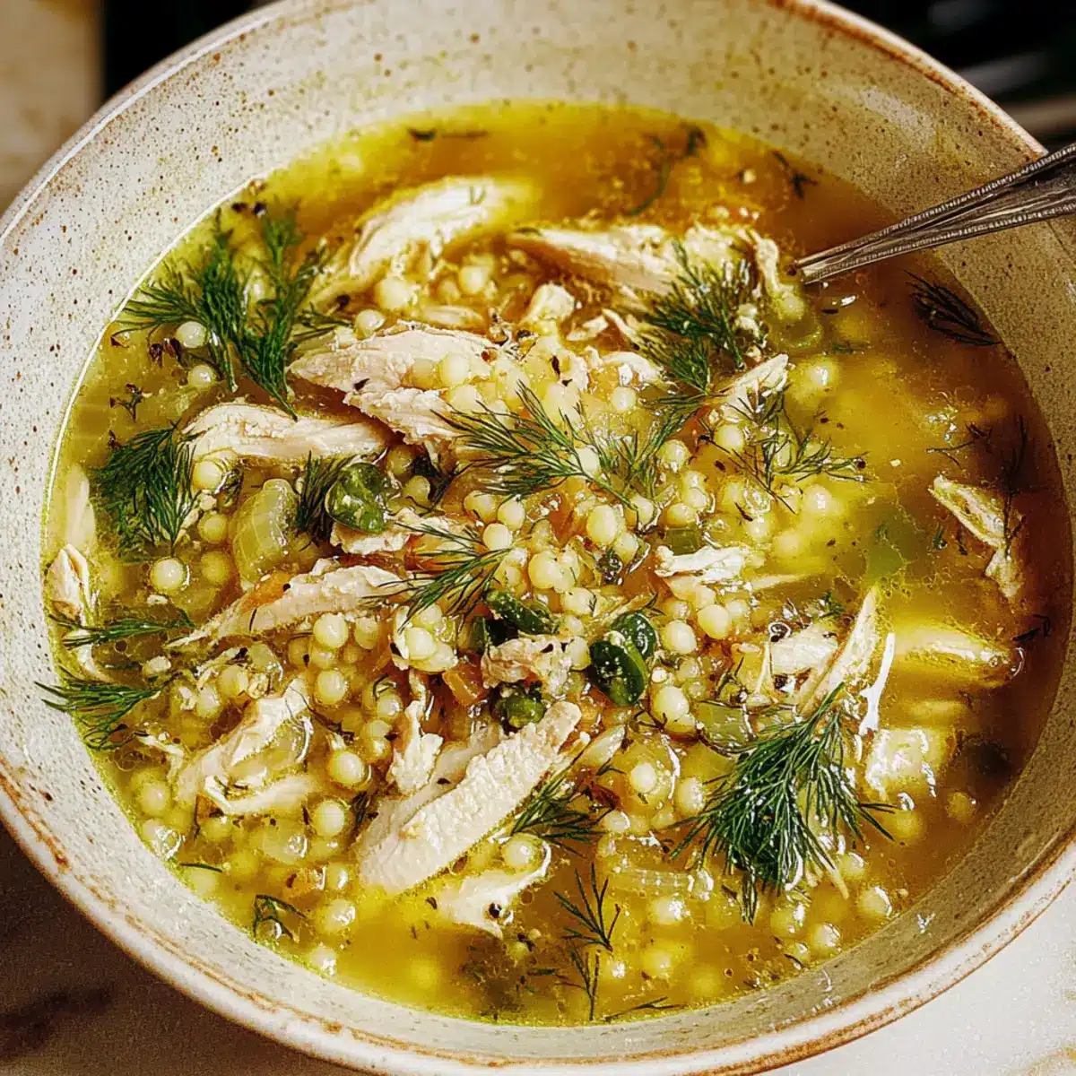Lemon Chicken Couscous Soup