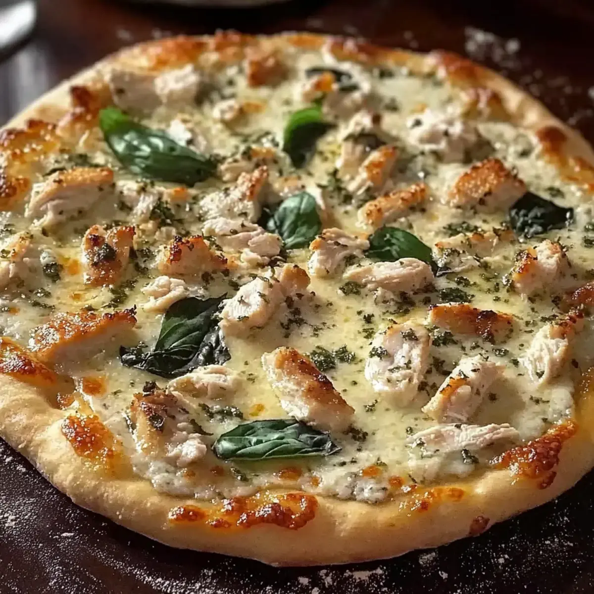 Roasted Garlic White Chicken Pizza Recipe