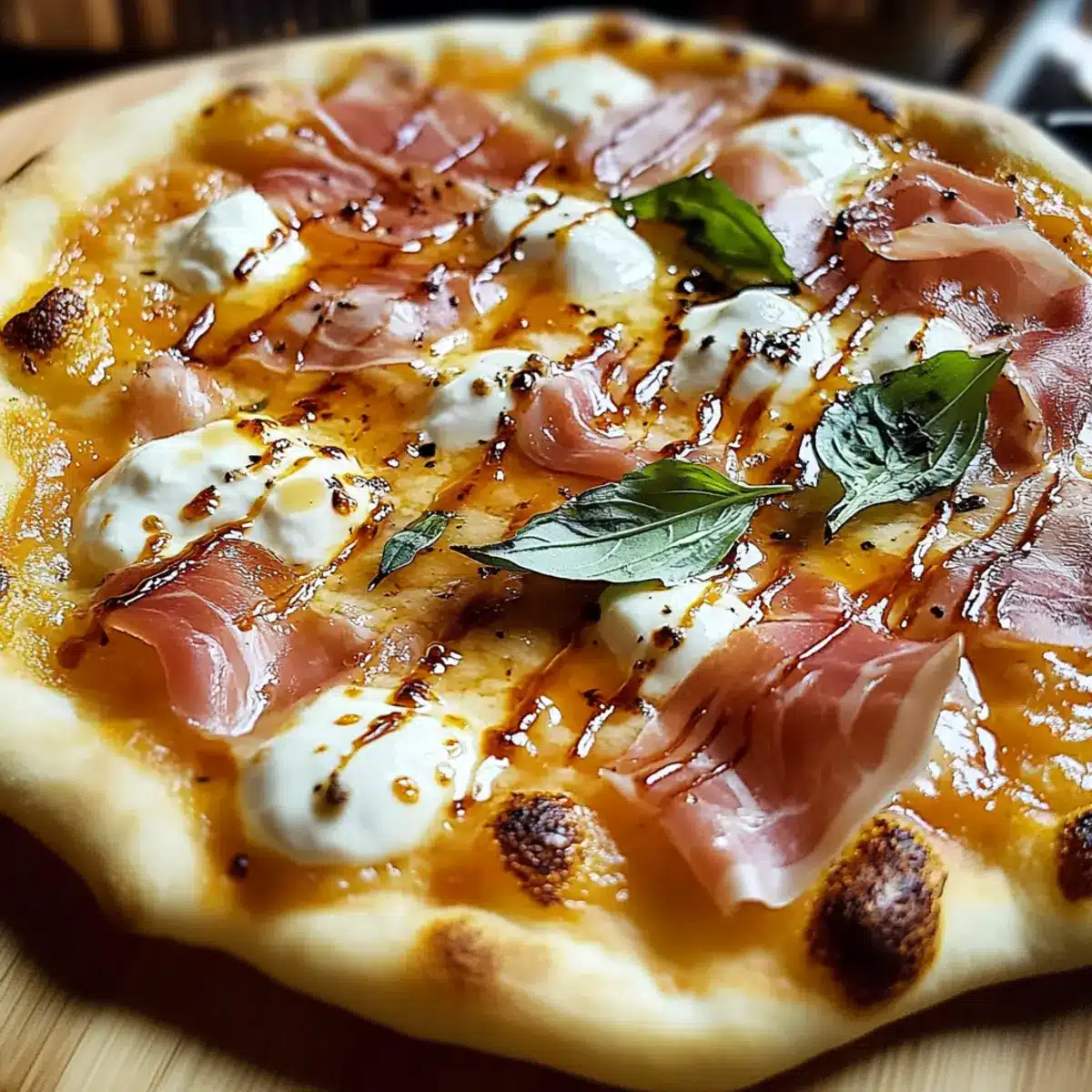 White Pizza with Prosciutto & Hot Honey