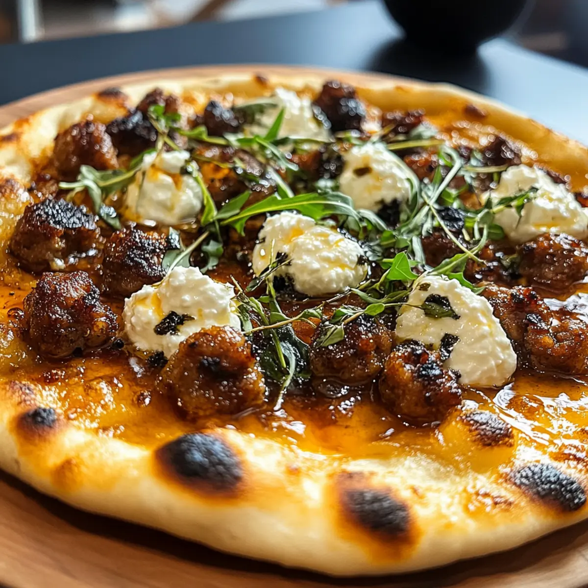 Sausage Ricotta Honey Hot Pizza