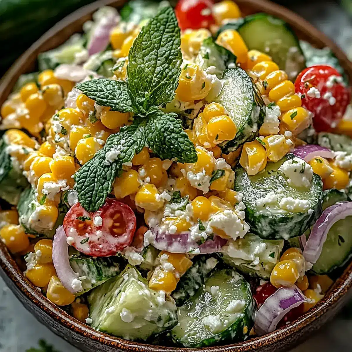 Street Corn Creamy Cucumber Salad