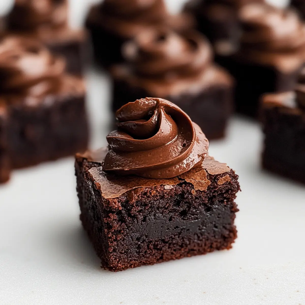 Brownie Bites with Whipped Chocolate Ganache