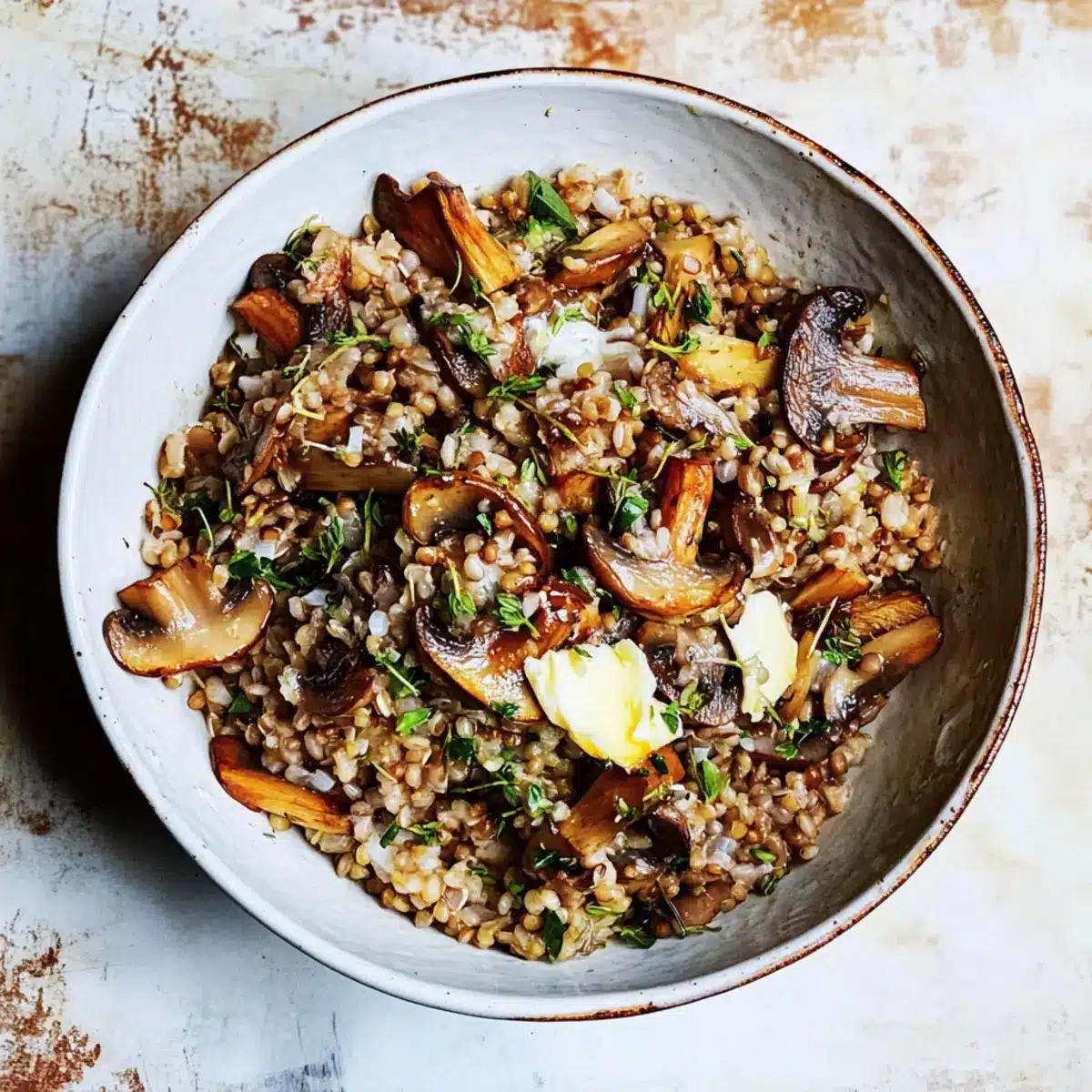 Herby Barley Salad With Butter-Basted Mushrooms