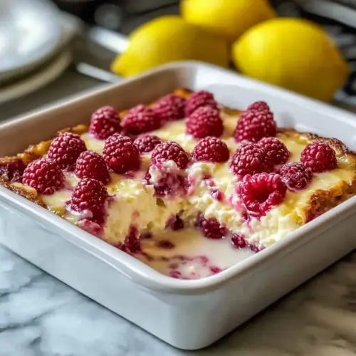 Lemon Raspberry Cottage Cheese Bake