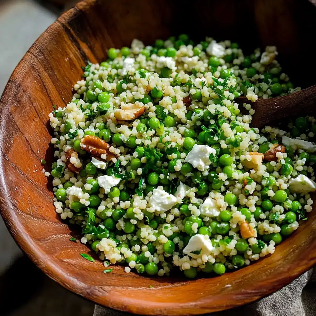 Spring Pea Feta Couscous Salad