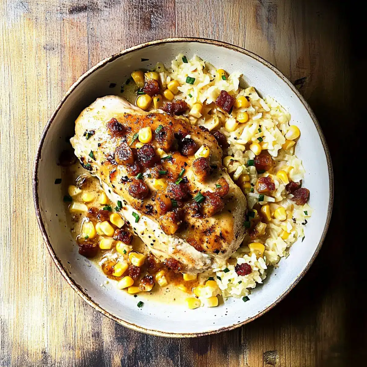 Creamy Chicken with Corn and Chorizo