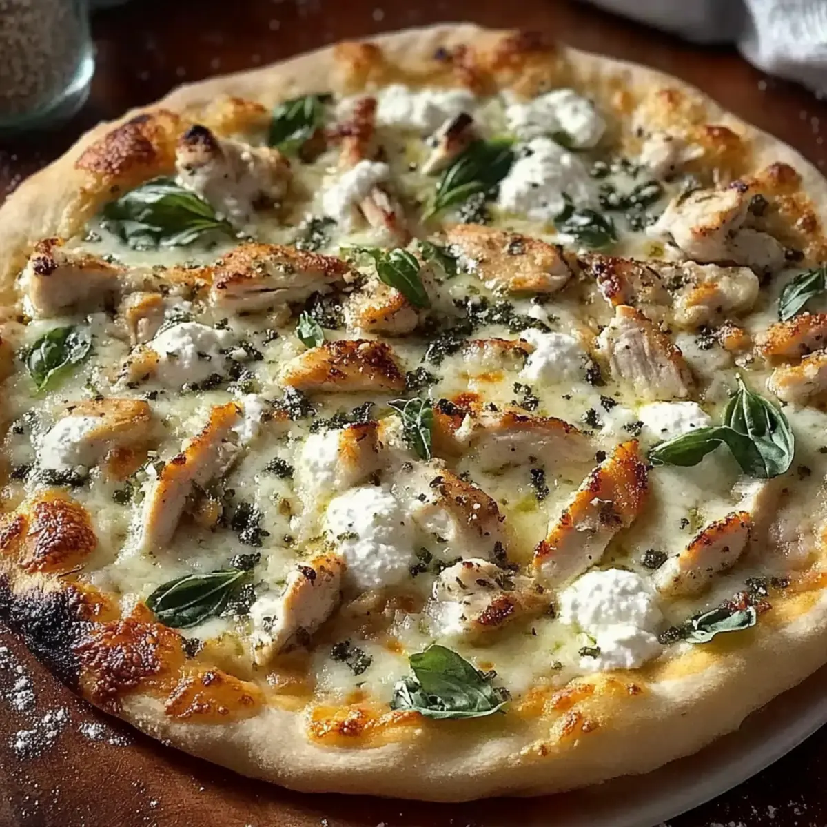 Roasted Garlic White Chicken Pizza Recipe