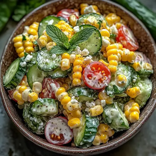 Street Corn Creamy Cucumber Salad