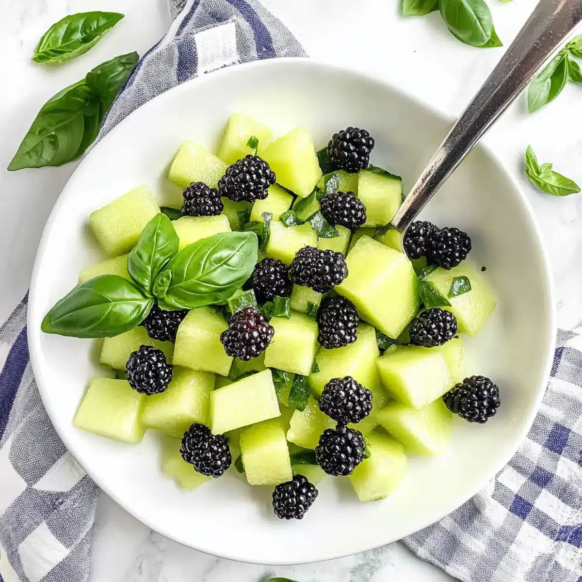 Blackberry Honeydew Salad with Basil